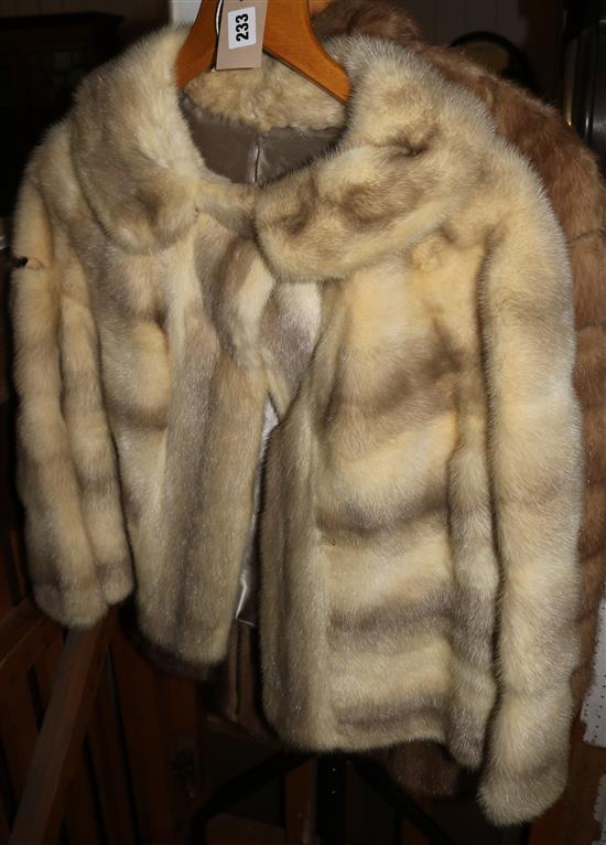 Cream short mink jacket